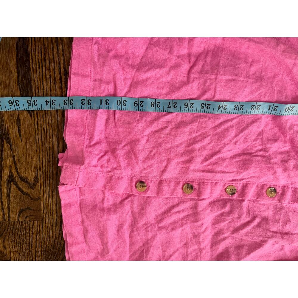 Old Navy Linen Blend Puff Sleeves Mini Dress Women Sz. XL Pink NWT - Picture 5 of 7